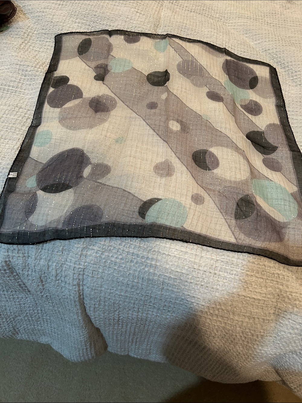 Scarf Polka Dot  in Black, Gray & Mint